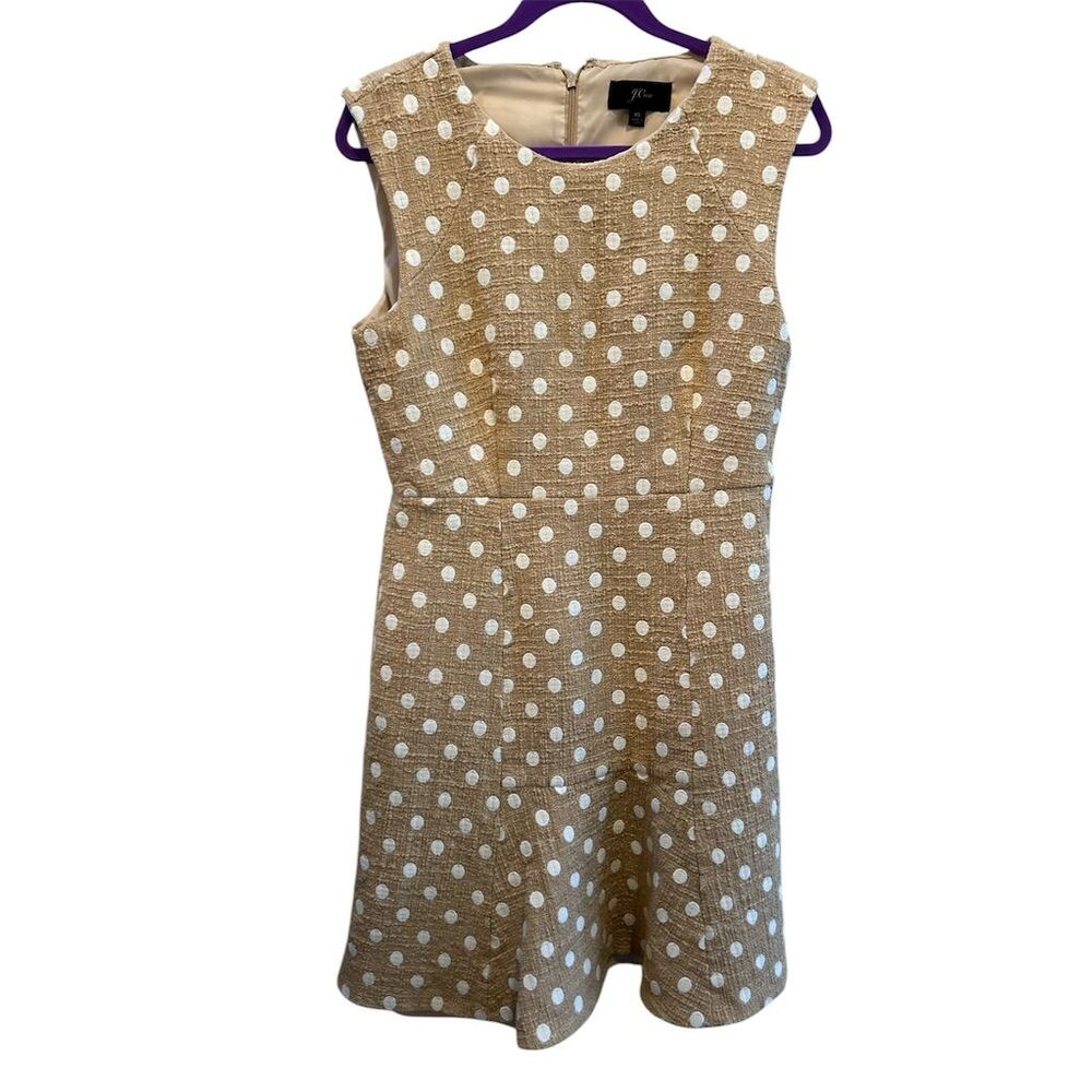 J. Crew Tan Polka Dot Mini Dress